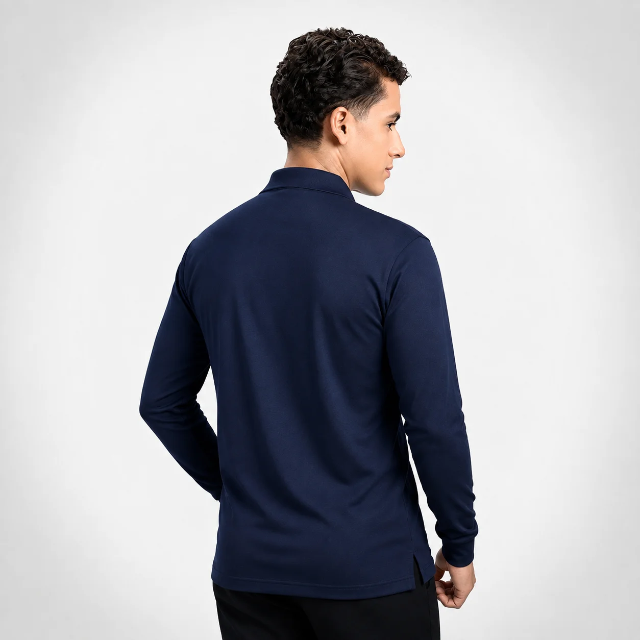 AGGERT Polo Full Sleeve SUPIMA MERCERISED Cotton 220 GSM Navy Blue