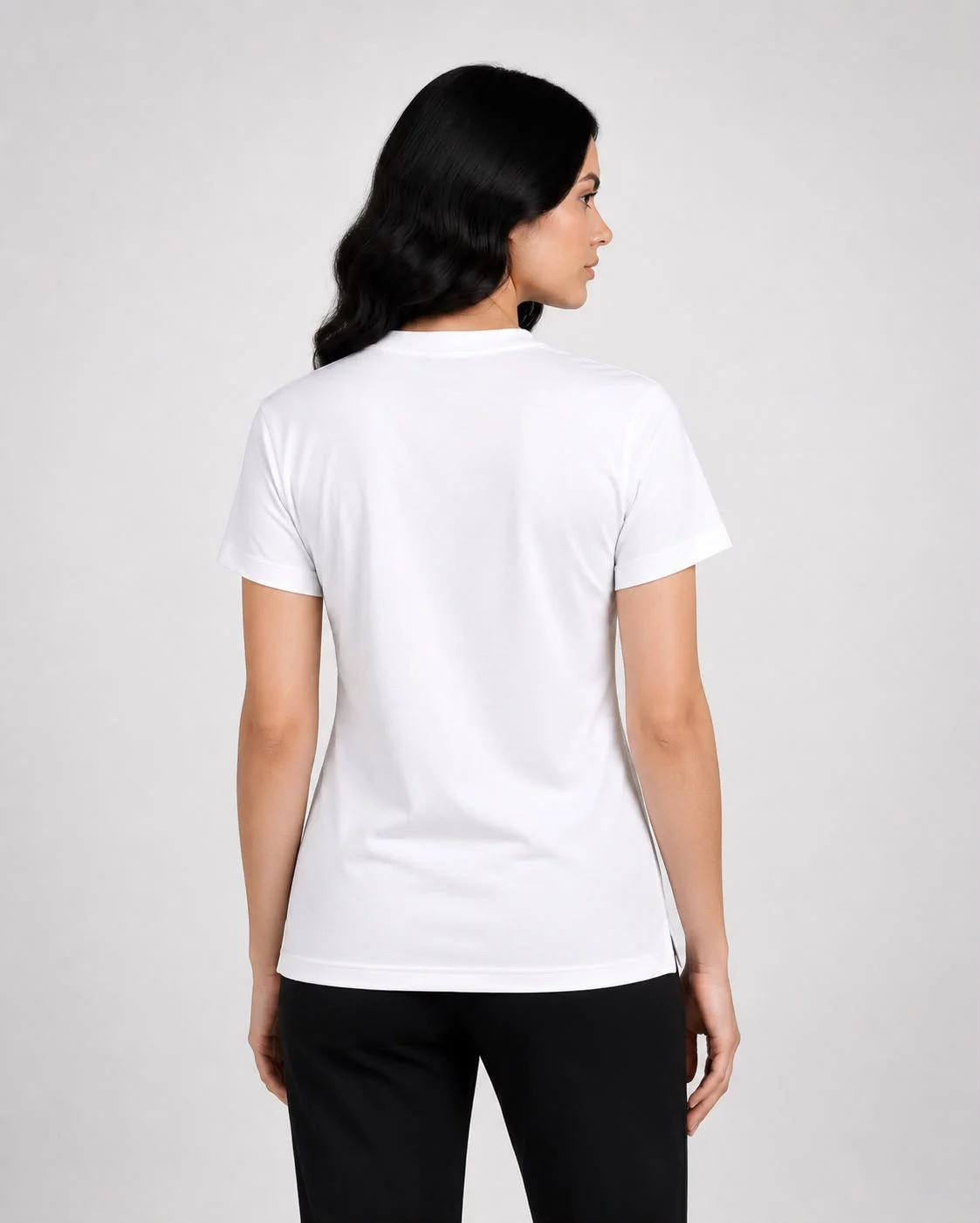 AGGERT Round Neck T-Shirt SUPIMA MERCERISED Cotton 220 GSM White - Women