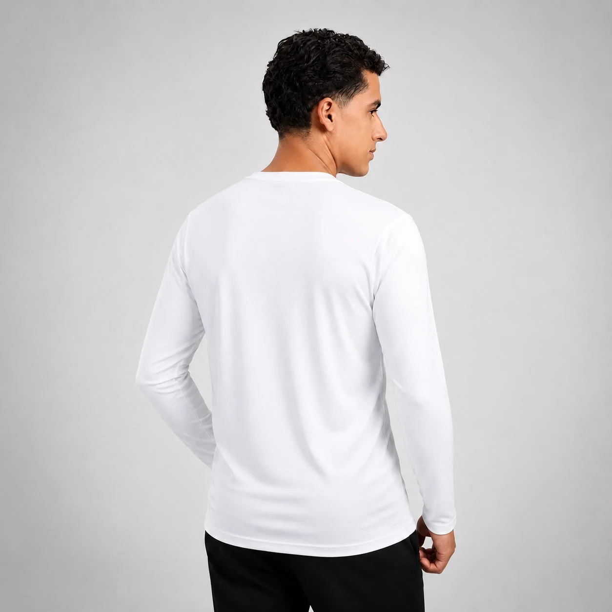 AGGERT Round Neck Full sleeve T-Shirt SUPIMA MERCERISED Cotton 220 GSM White