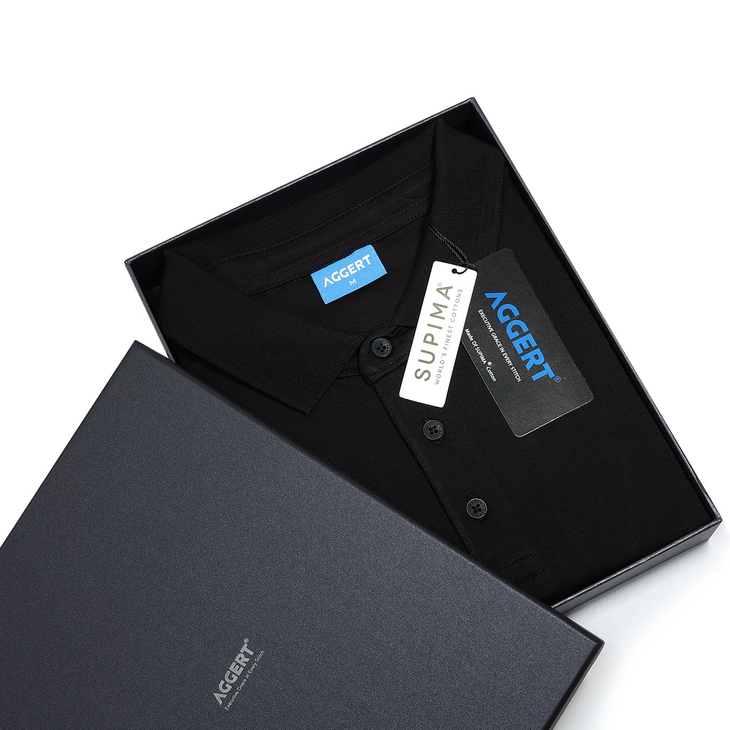AGGERT Polo SUPIMA MERCERISED Cotton 240 GSM Black