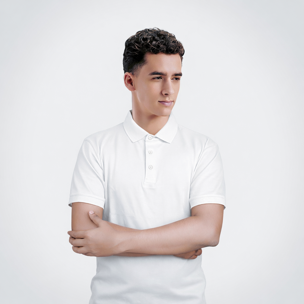 AGGERT Polo SUPIMA MERCERISED Cotton 240 GSM White