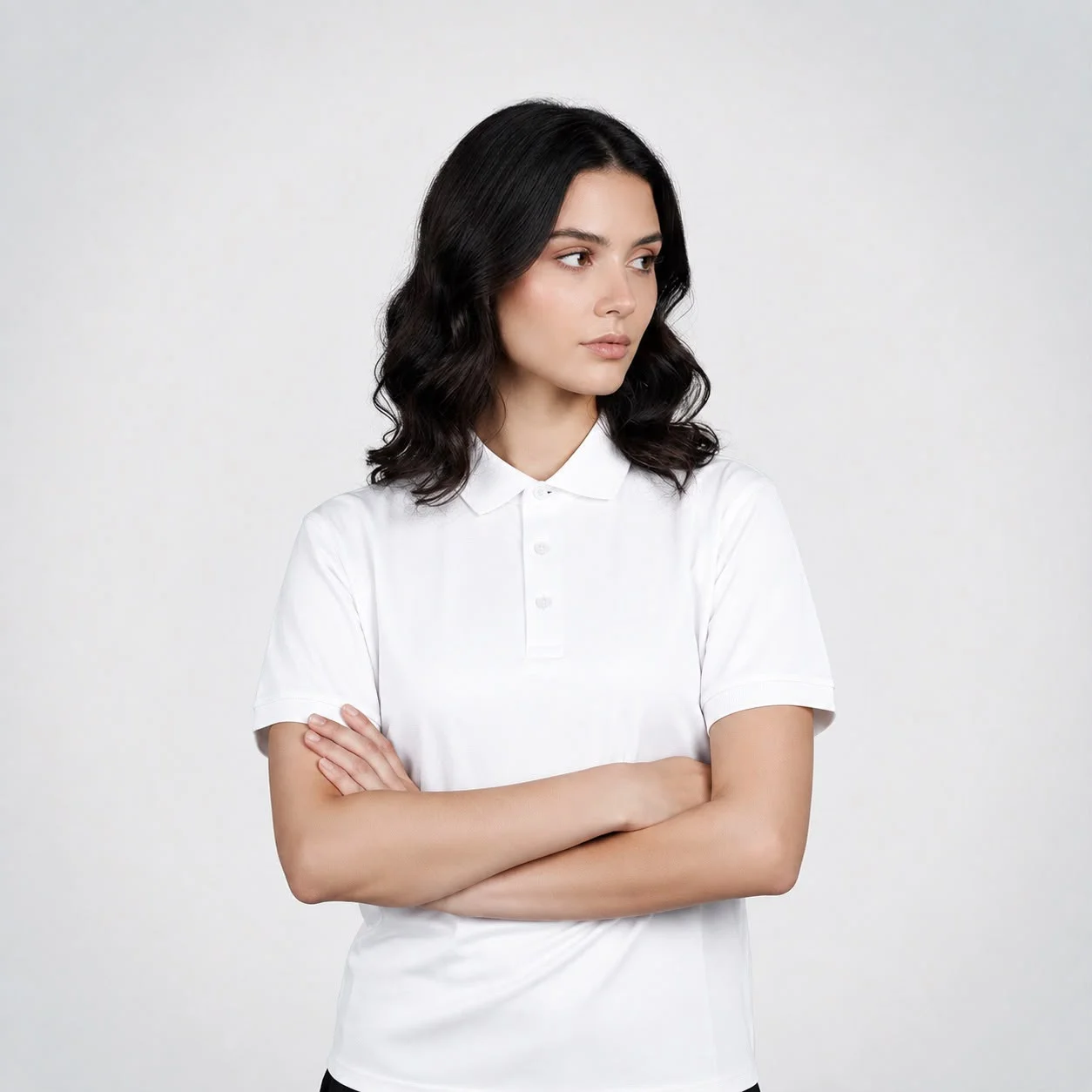 AGGERT Polo SUPIMA MERCERISED Cotton 220 GSM White - Women