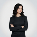 AGGERT Round Neck Full sleeve T-Shirt SUPIMA MERCERISED Cotton 200 GSM Black - Women