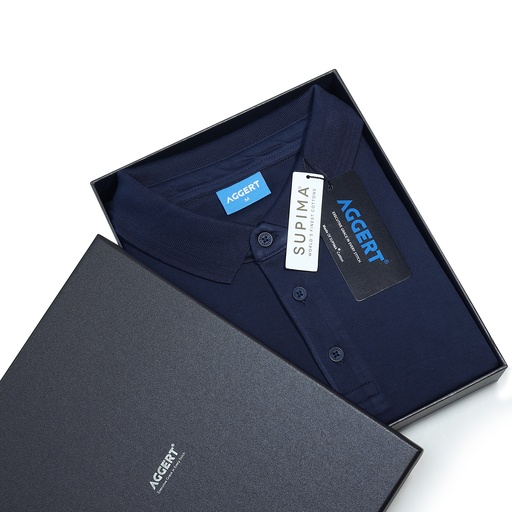 AGGERT Polo SUPIMA MERCERISED Cotton 240 GSM-Navy Blue