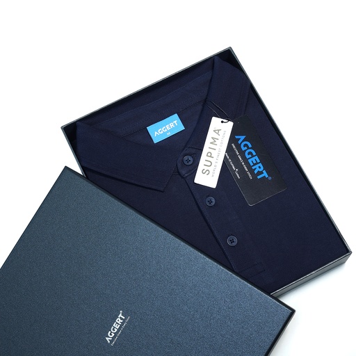 AGGERT Polo SUPIMA Cotton 220 GSM Navy Blue