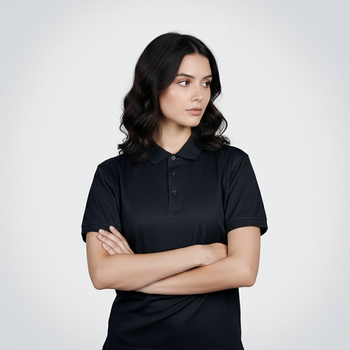 AGGERT Polo SUPIMA MERCERISED Cotton 200 GSM Black - Women