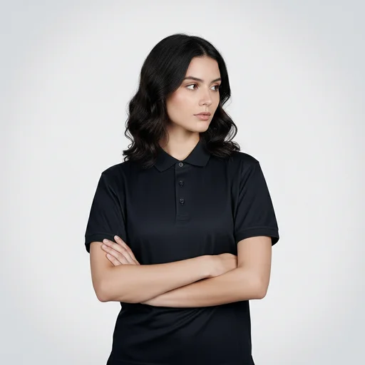 AGGERT Polo SUPIMA MERCERISED Cotton 200 GSM Black - Women